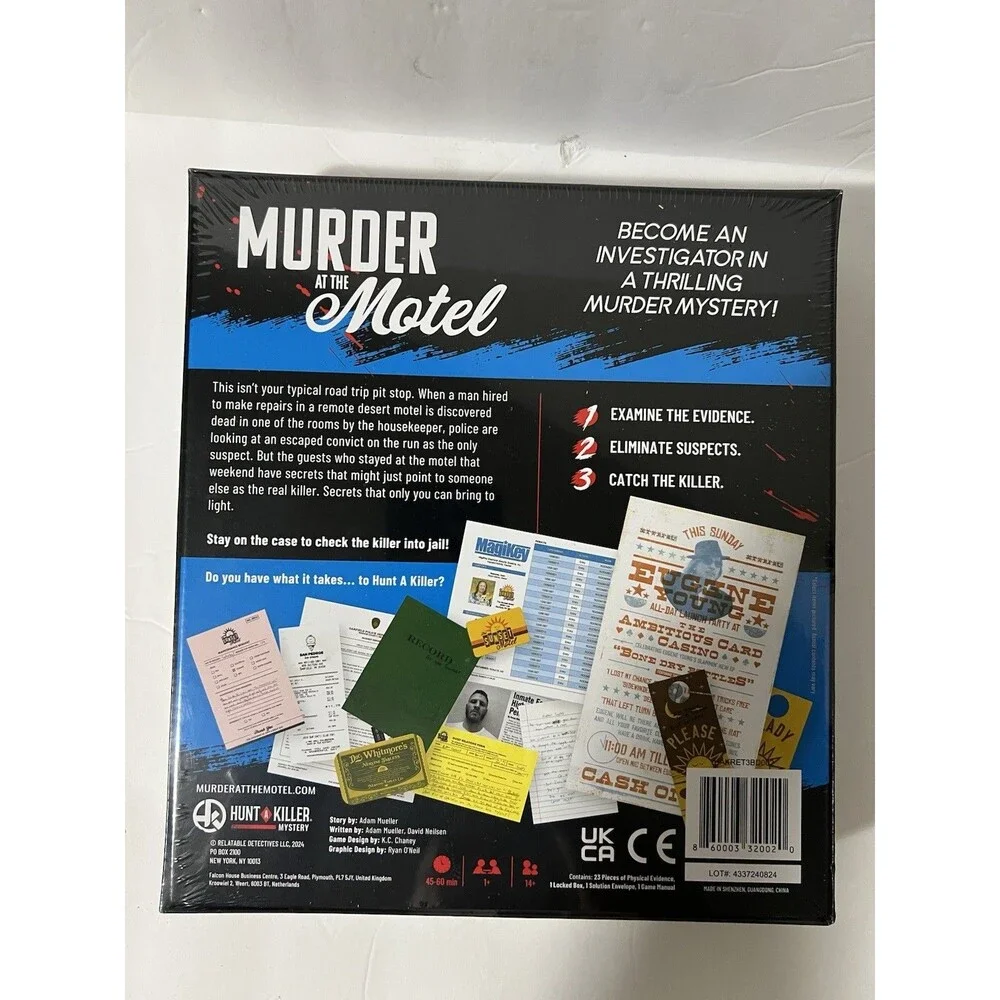 Hunt A Killer MURDER AT THE MOTEL Mystery Game NEW Factory Sealed